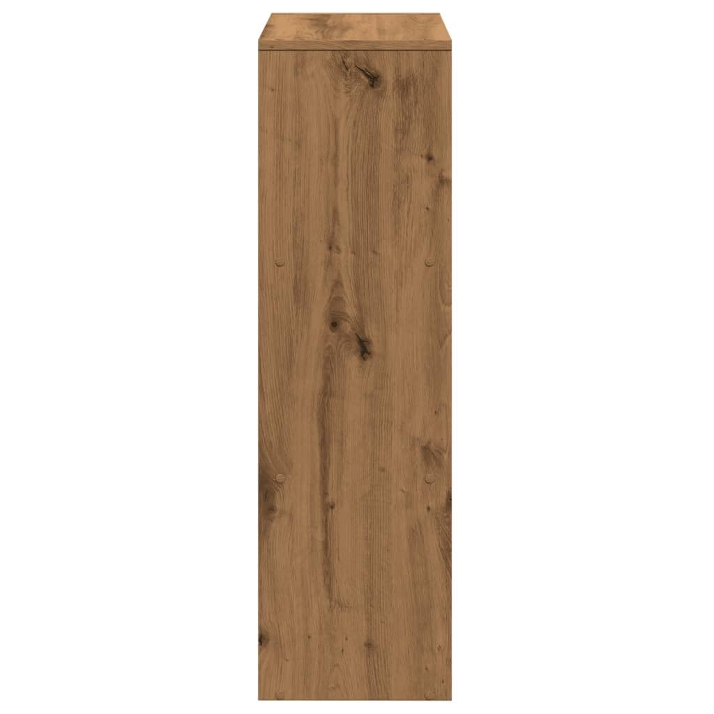 Przegroda regał na książki, 3 poziomy, dąb Artisan, 99 x 29 x 99 cm, z materiału drewnopochodnego, regał stojący z 6 półkami, do salonu, biura, gabinetu, miejsca do przechowywania i półki