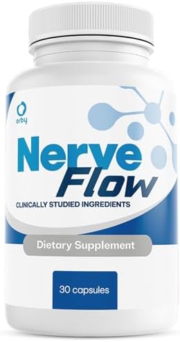 Orby NerveFlow – Natural Daily Wellness Supplement with Magnesium, Turmeric & CoQ10 – Non-GMO, GMP Certified, Made in USA – 30 Capsules, 1 Month Supply