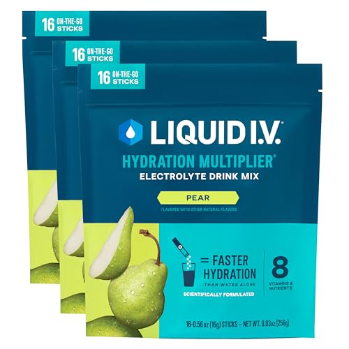 Liquid I.V.® Hydration Multiplier - Pear | Electrolyte Powder Drink Mix | 3 Pack (48 Servings)