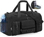 SDYSM Gym Bag for Men Women 40L Large Travel Duffle Bag with Shoe Compartment & Wet Pocket Waterproof Tactical Weekender Overnight Bag Carry On Sport Bag for Fitness Travel Hiking, Black