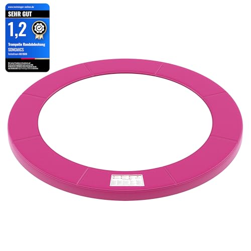 SONGMICS Trampolin Randabdeckung, Federabdeckung in Standardgröße für 244 cm Trampoline, Ø 244 cm, 30 cm breit, UV-resistent, reißfestes Trampolinzubehör, Randschutz, pink STP008P01