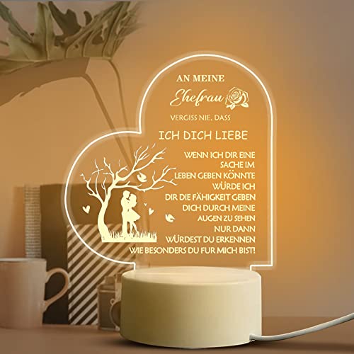 Keismodye Geschenke für Ehefrau, Hochzeitstag Geschenke für Frauen, Nachtlichter mit Gedruckter Text Geschenk für Frau, Jahrestag Geburtstagsgeschenk für Frauen, Ehefrau Cover