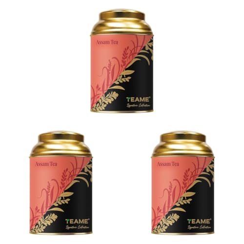 Image of TE-A-ME Assam Leaf Tea Tin- 50g | Assam Leaf | Loose Tea Leaves (Pack of 3)
