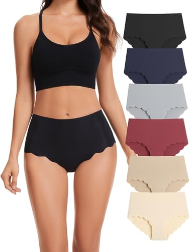 Caterlove Women's High Waisted Seamless Underwear No Show Wave Edge