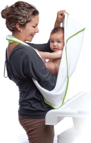 aacua 4 in 1 Multi-Use Bath Towel (White) - Green Trim