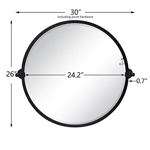 Tehome26circlepivotbathroommirrorinmattblackmetalframeroundtiltingbeveledvanitymirrorsforwall  Urban Country Home Decor Tehome 26 circle pivot bathroom mirror in matt black metal frame round tilting beveled vanity mirrors for wall  urban country home decor