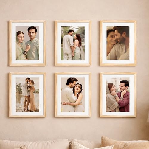 Image of Art Street Premium Photo Frame for living room, Classic Aesthetic Design Photo Frames for Photograph, Art Work, Kids Room Set of 6 (11x14 Inch, Beige)