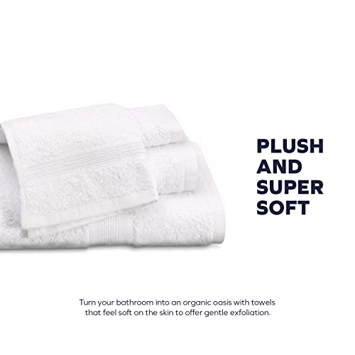 Boston Linen Co. 6 Piece Bath Towels Set, 2 Hand Towels 2 Bath Towels And 2 Washcloths, 100% Cotton Luxury Hotel Quality Towel Set, Soft & Premium Feel High Absorbent For Spa, Gym And Hotels - White #TOP2