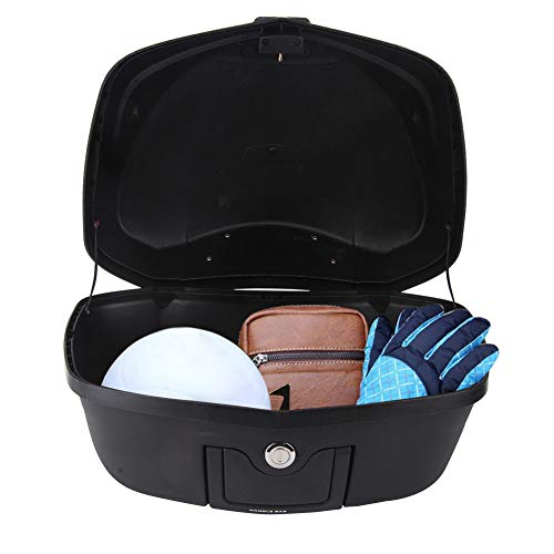 Comie Motorcycle Tour Tail Box Trunk Luggage Top Lock Storage Carrier Case W/Soft Backrest&Handle - 48L Capacity - Can Store Helmet #TOP5