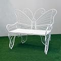 LYUCAYHQ Garden Bench, Park Bench with Sturdy Iron Metal Frame, Pretty Butterfly Patio Bench Front Porch Bench for Porch, Lawn, Garden, Yard 45 Inches(White)