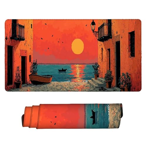 Tapis de souris grand format aux bords surpiqués et finition durable