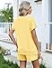 LOMON Two Piece Lounge Set for Women 2026 Trendy Lounge Summer Outfits Short Sleeve Casual Knit Short Sets Light Yellow M