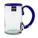 NOVICA Artisan Crafted Clear Blue Hand Blown Recycled Glass Beer Mugs Glasses, 16 oz. 'Cobalt Beer' (set of 6)