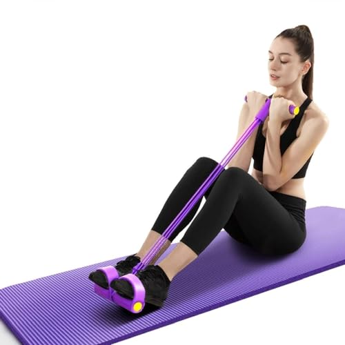 Image of 4 Tube Resistance Body Trimmer Pedal Exerciser with Foot Support Fitness Band for Home Workout Yoga Cross Training Stretching Exercise Portable Full Body Fitness Equipment