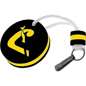 Cressi Floating Keychain, zwevende sleutelhanger, uniseks, volwassenen, zwart/geel, eenheidsmaat