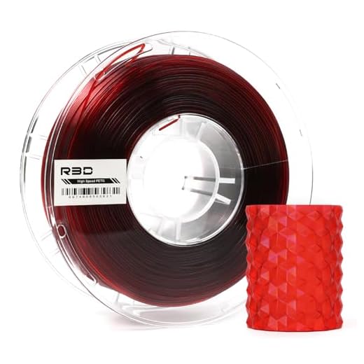 R3D High Speed PETG PRO Filament 1.75mm 1KG, 3D Printer Filament for 30-500 mm/s High-Speed Printing, Dimensional Accuracy +/- 0.02 mm, Plastic Spool, Compatible with AMS (Transparent Red)