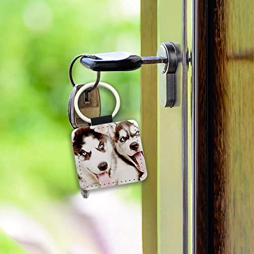 Image of 12 Pcs Sublimation Blank Keychains,PU Leather White Keychains Ornament Pendants for Man Women Crafts Heat Transfer