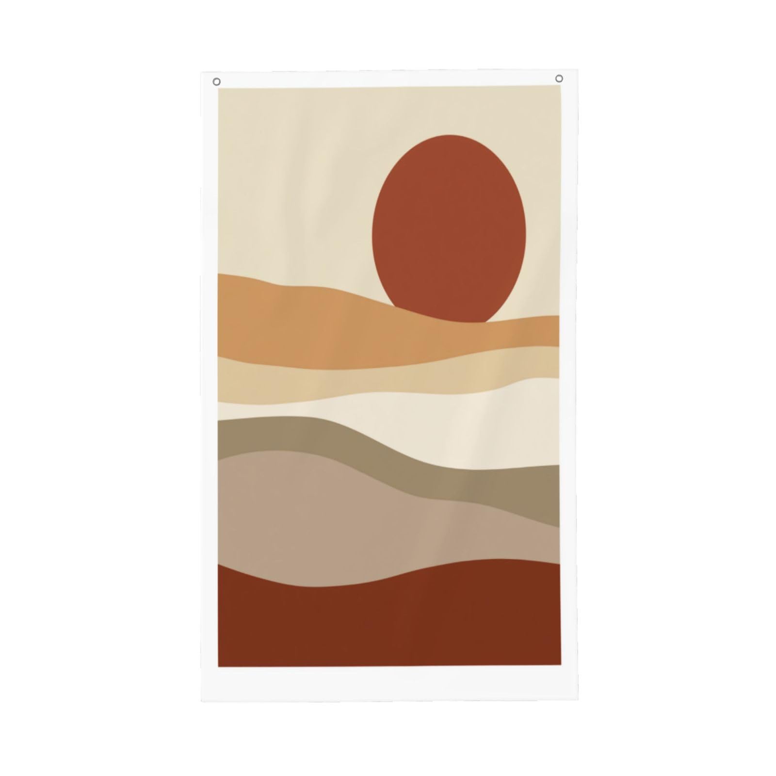 Minimal Abstract Sunrise Flowing Horizons Yard Flag