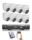 [NVR H.265+ & Disque dur de sécurité 2TB intégré] La compression vidéo H.265+ double l'efficacité par rapport au H.264, offrant une durée d'enregistrement plus longue, une consommation de bande passante réseau réduite et plus d'espace de stockage – idéal pour la surveillance 24/7 des maisons et petites entreprises. Il inclut un disque dur 2TB préinstallé (extensible jusqu'à 8TB), pas de frais mensuels et des données chiffrées pour protéger vos enregistrements de surveillance et votre vie privée.