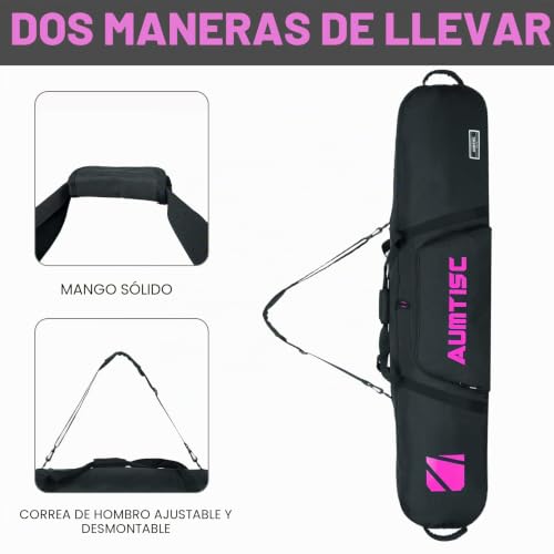 Miniatura 4 de Aumtisc Bolsa De Snowboard Y Esquí - Almacenamiento Acolchado Para Tablas Y Equipo - Bolsa De Viaje Para Deportes De Invierno