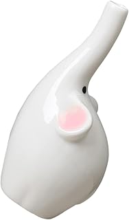 Jarrón de elefante de dibujos animados, jarrón de cerámica blanco, jarrón retro for mujer, figura interior, maceta, jarrón nórdico, suculentas, contenedores de plantas, maceta de cerámica, color blanc