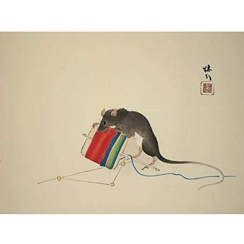 Artery8 Seiho Twelve Signs Zodiac Mouse Japanese Art Print Canvas Premium Wall Decor Poster Mural