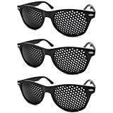 3 Stück Rasterbrille Augentraining,Pinhole Glasses Multidot Augentrainer,Lochbrille Raster Brille Improvement Correction Vision Hole,Corrective Augen Gitterbrille Korrekturbrille für Herren Damen
