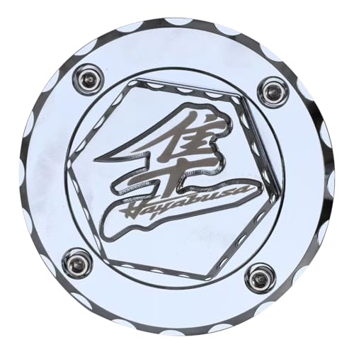 Chrome Gas Fuel Tank Cap Cover Compatible with Suzuki Hayabusa GSXR1300 1999-2007