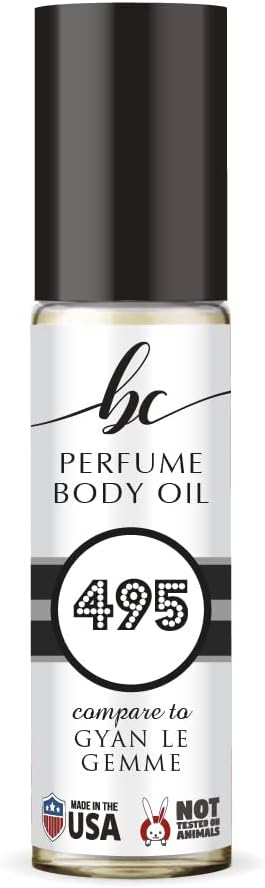 BC Perfume 495 Inspired by Bvlgr Gyan Le Gemme For Men Replica Fragrance Body Oil Dupes Alcohol-Free Sample Travel Size Concentrated Long Lasting Roll-On 0.3 Fl Oz/10ml