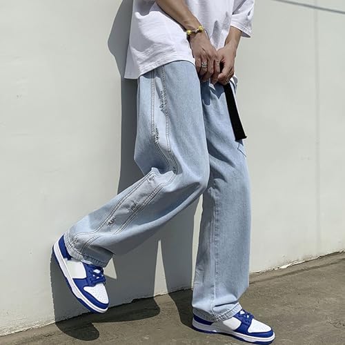 Baggy Jeans Mens Vintage Ripped Streetwear Hip Hop Trendy Denim Pant Straight Wide Leg Casual Long Trouser2