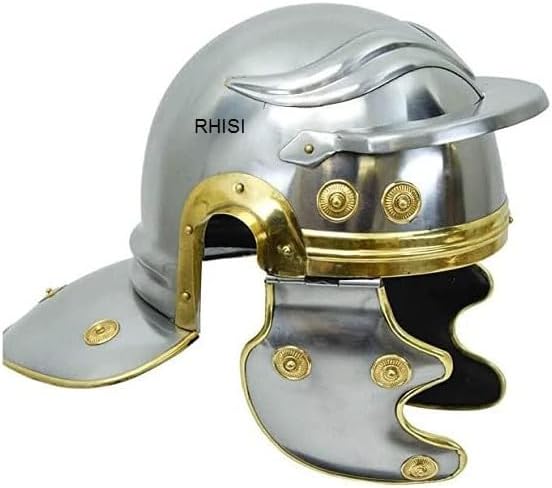 Roman Centurion Helmet – Handmade Gallic Imperial Helmet Replica for Costume, LARP, Reenactment & Collectors – Large Size