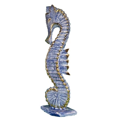 Estatua Decorativa de Caballito de Mar de Madera 20 Pulgadas