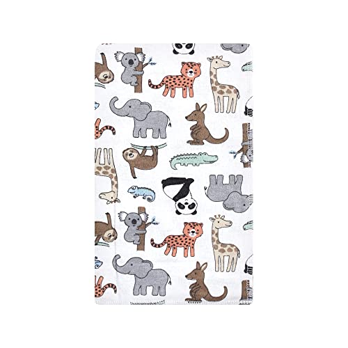 Image of Hudson Baby Unisex Baby Cotton Flannel Burp Cloths, Zoo Animals, One Size