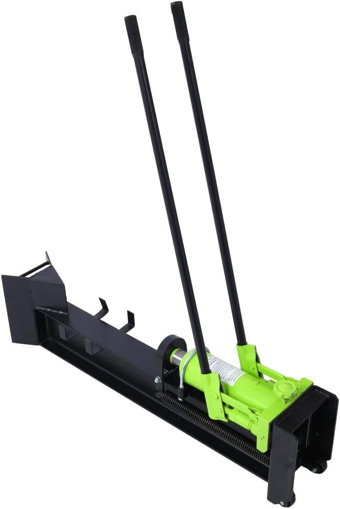 10 Ton Horizontal Log Splitter Wood Cutter Manual Hydraulic 2 Speed Wheel Hydraulic Log Splitter,Durable Manual Wood Splitter with Horizontal Full Steel Beam, Labor-Saving Machine