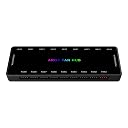 SHAKING TANK ARGB and PWM Fan hub,9 Ports RGB Hub,1 to 9 Multi Way Magnetic backplane Splitter 5V/3PIN Case Fan Hub Adapter PWM ARGB Fan Black gallery image