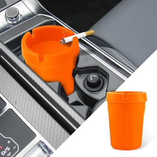 Image of Car Ashtray, Portable Mini Vehicle Cigarette Trash Can, Multifunctional Ashtray with Lid Smell Proof, Car Interior Accessories High Grade Detachable Smokeless Ashtray for Car Cup Holder