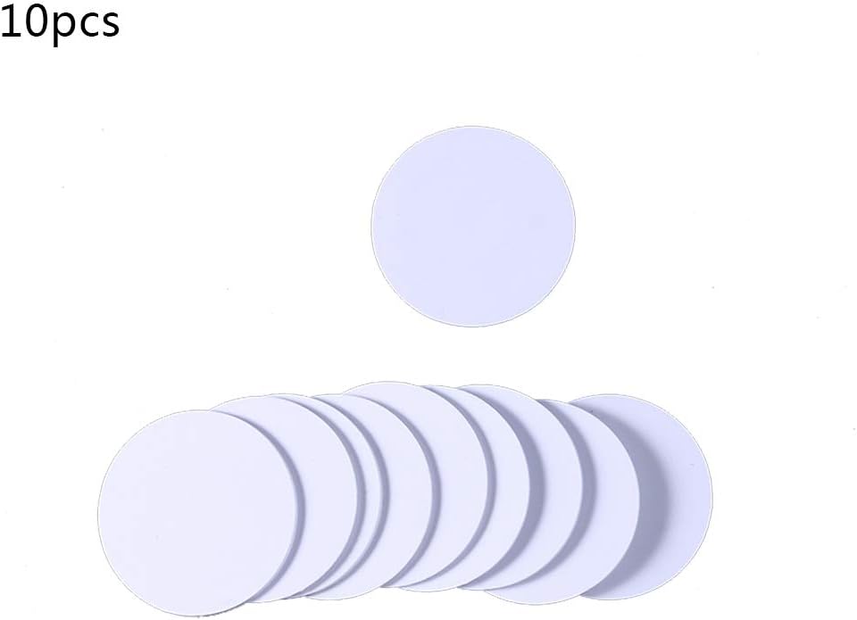 10 Pcs for Card Cards 125Khz EM4100 T5577 Chip s Rewritable Waterproof Proximity Rewrite Coin Blanks Ta PVC, As Pic Shows, White