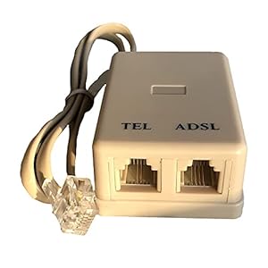 RJ11 ADSL-filtersplitterdoos met kabelDSL- en telefoonverbindingen