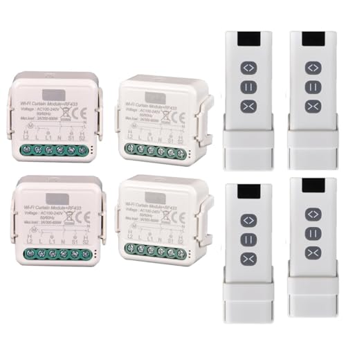 Yueyang Interruptor Inteligente WiFi+RF para Persianas Eléctricas, Compatible con Alexa, Control Remoto, Smart Life App, Temporizador