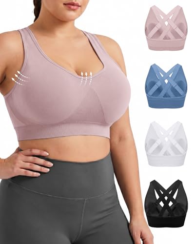 Image of FITTIN Adjustable Sports Bra for Large-Bust: Adjust Support for Workout | No More Settling Dial in Your Perfect Fit Full Coverage No Spillage for Gym & Yoga - for C-DDD Cup Plus Size Large Bust Women
