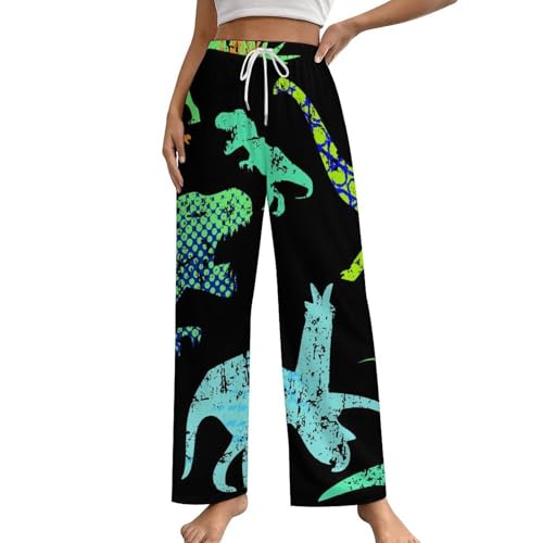 Pantalon de pyjama dinosaure femme avec poches résolvant le manque de rangement