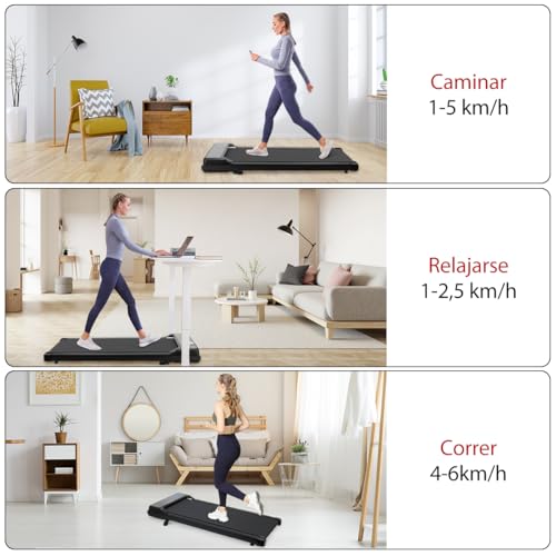 Image of Caminadora Electrica Portatil, Walking Pad Mecanica con Inclinacion con Pantalla LED, Silencios Antideslizante Cinta de Correr para el Hogar, Soporta 100 Kg, 104 x 47 x 10 cm