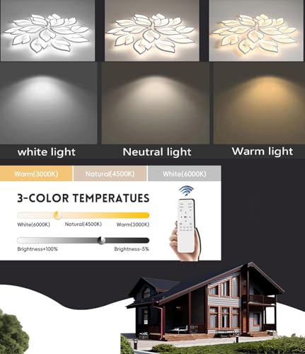 Lustre de plafond LED moderne à intensité réglable par télécommande - 6