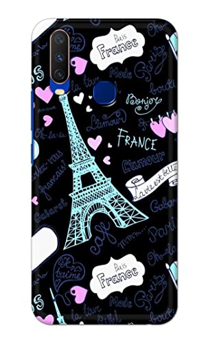 Image of PRINTFIDAA Lovers Famous Place Eiffel Tower in Paris Printed Designer Hard Back Case Cover for Vivo Y15 / Vivo Y17 / Vivo U10 / Vivo Y12 / Vivo Y11 (6.35 inch) -(TI) MVN1003