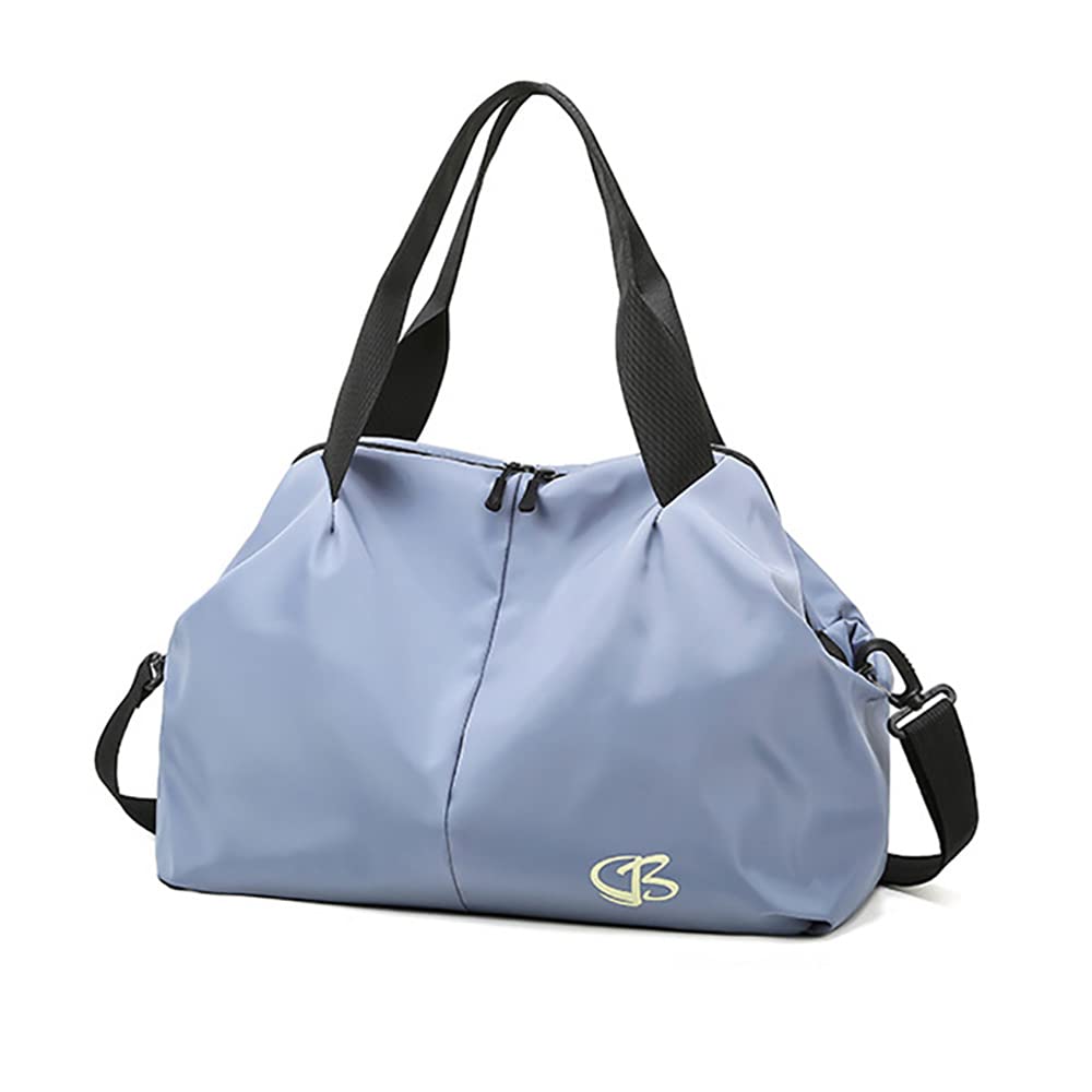 Vllcsla Bolsa Deporte Mujer Bolsillo Humedo, Bolsa Deporte Pequeña Mujer Bolsa Gimnasio Pequeña, Bolsa de Viaje Resistente al Agua, Mochila Gimnasio Mujer, Bolsa de Fin de Semana Suave (Azul)