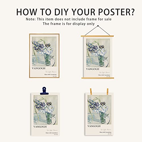 Qizee Van Gogh Canvas Wall Art Posters Glass With Carnations Impressionism Canvas Posters Bedroom Decor Sports Landscape Office Room Decor Gift 16"X 24" Unframed #TOP2