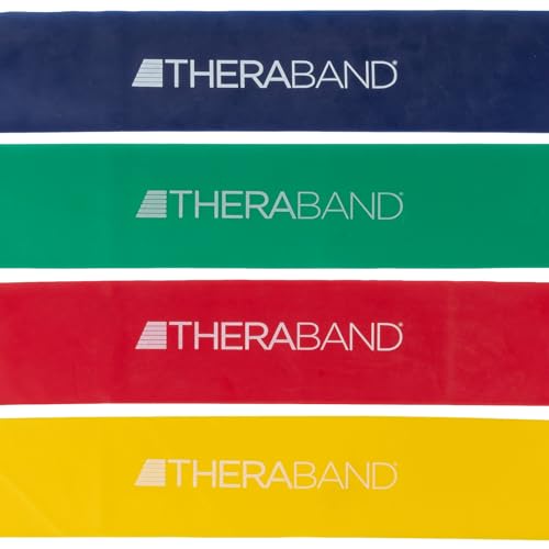 THERABAND Resistance Band Loop Set, Pack of 4, Resistance Bands for Kids, Small 8 Inch Band Loop Kit for Workouts, Beginner to Advanced Levels for Exercise, Rehab, Physical Therapy, & Stretching