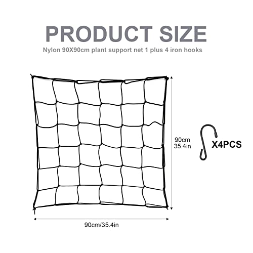 Gukasxi Grow Tent Netting, Elastische Trellis Netting met 4 haken, Plant Support Net voor Groenten Fruit Bloemen, Nylon… - Image 3