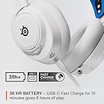 SteelSeries Arctis Nova 7P Wireless Multi-Platform Gaming Headset — Neodymium Magnetic Drivers — 2.4GHz + Bluetooth — 38Hr USB-C Battery — Gen2 AI Mic — PlayStation, PC, Switch, VR, Mobile - White - Image 4