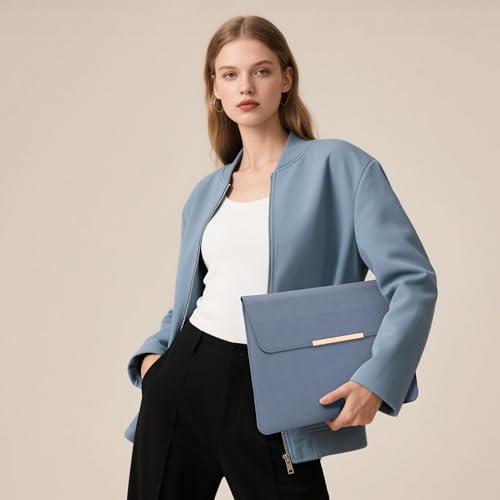 HYZUO 13.3-14 Inch Laptop Case Sleeve with Stand for MacBook Pro 14 M5/M4/M3/M2/M1 A3426 A3427 2026-2021, MacBook Air/Pro 13.3, 13.8-13.5 Surface Laptop, HP Spectre X360 13/14, Haze Blue(Smiley) by HYZUO - Image 7